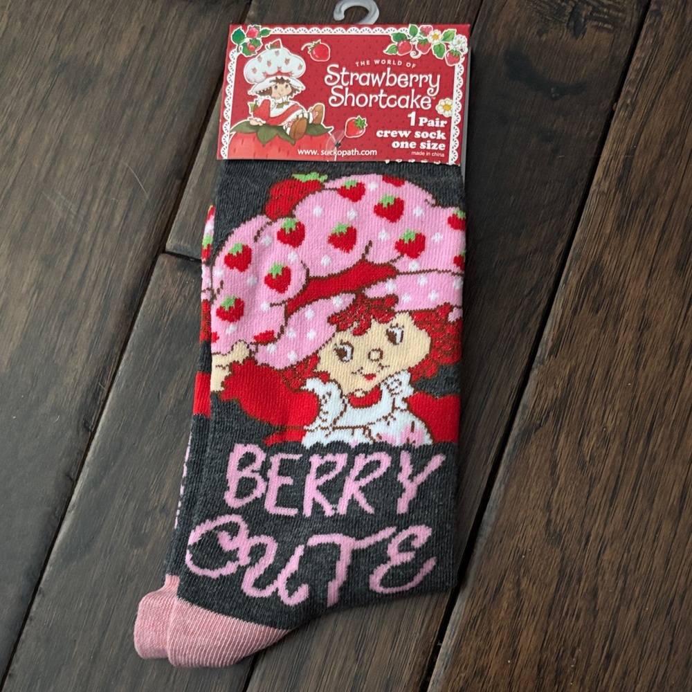 Strawberry Shortcake 'Berry Cute' Pink & Red Crew Socks